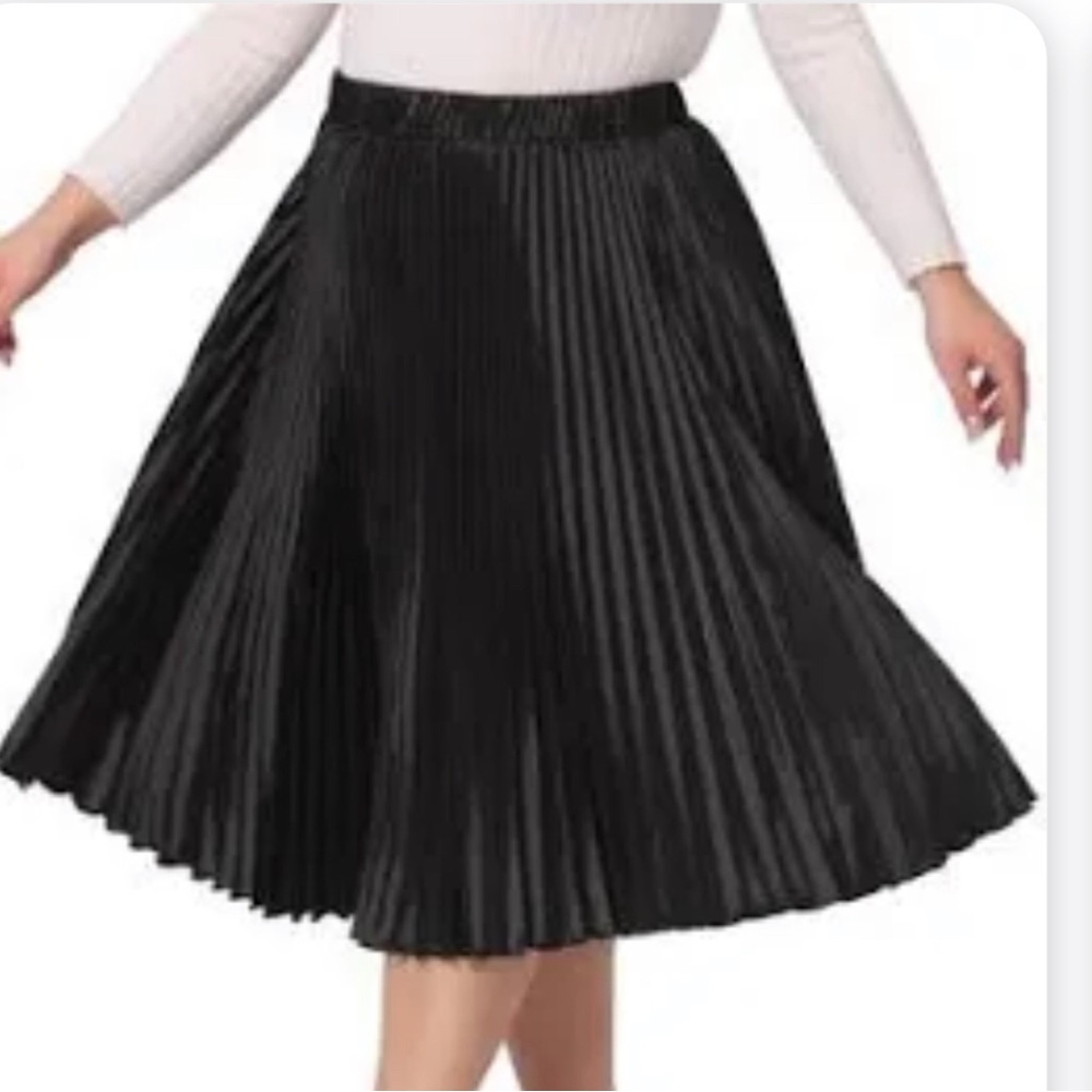 NWT Catherineโs Black Pleated Midi Skirt - Elegant Women's Skirt 4X
